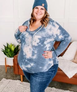 No Ship Drop Ship Apparel Nowhere To Hide Tie Dye Top In Vintage Blue