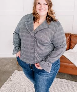 No Ship Drop Ship Apparel Check It Out Black Ruffled Jacket