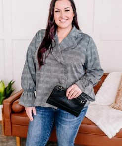 No Ship Drop Ship Apparel Check It Out Black Ruffled Jacket