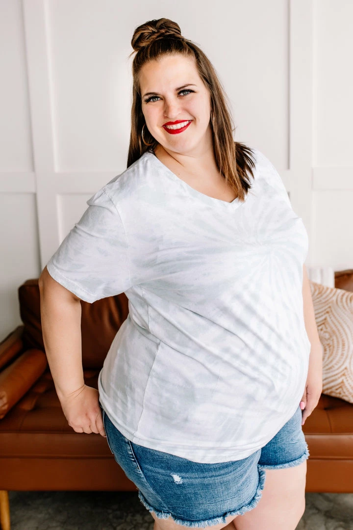 No Ship Drop Ship Apparel Spiral Out Bleach Tee In Light Sage 1 No Ship Drop Ship Apparel Spiral Out Bleach Tee In Light Sage