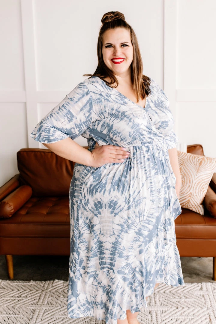 No Ship Drop Ship Point Break Flowy Surplice High Low Dress In Ocean Blue (GHG-M) GHG- Shop Singles 3 No Ship Drop Ship Point Break Flowy Surplice High Low Dress In Ocean Blue (GHG-M) GHG- Shop Singles