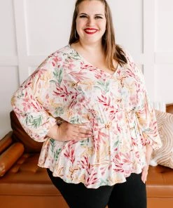 No Ship Drop Ship Place Your Bets Floral Swiss Dot Blouse