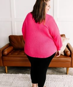 No Ship Drop Ship The Decision Is Final Button Down Waffle Knit Top In Hot Pink 12 No Ship Drop Ship The Decision Is Final Button Down Waffle Knit Top In Hot Pink