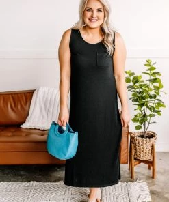 No Ship Drop Ship Apparel Longing For You Midi Dress In Black