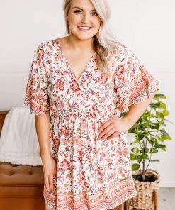 No Ship Drop Ship Saving The Best Boho Floral Tie Back Dress In Coral Apparel