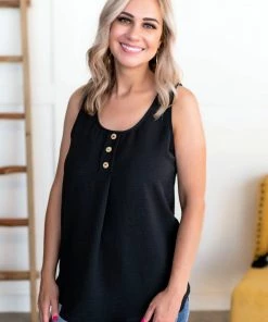 No Ship Drop Ship Tank Heavens Blouse In Black