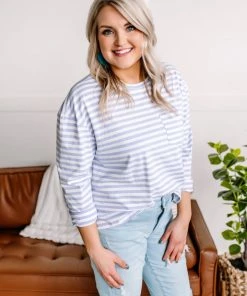 No Ship Drop Ship Go Big Striped Top In Lavender