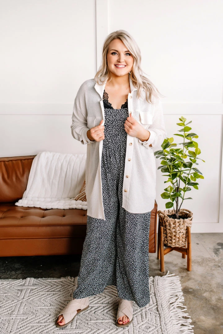 No Ship Drop Ship Crème De La Crème Button Down Waffle Knit Shacket Apparel 7 No Ship Drop Ship Crème De La Crème Button Down Waffle Knit Shacket Apparel