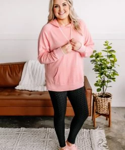 No Ship Drop Ship Hint Of Spring Hoodie In Pink