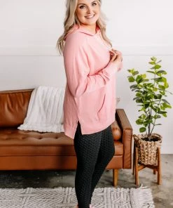 No Ship Drop Ship Hint Of Spring Hoodie In Pink