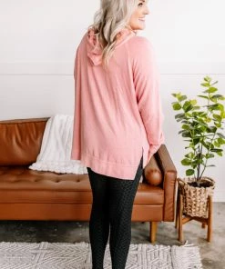 No Ship Drop Ship Hint Of Spring Hoodie In Pink