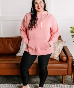 No Ship Drop Ship Hint Of Spring Hoodie In Pink