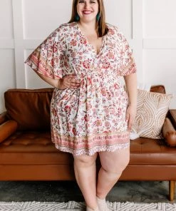 No Ship Drop Ship Saving The Best Boho Floral Tie Back Dress In Coral Apparel