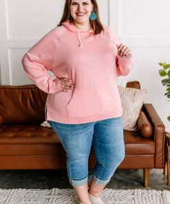 No Ship Drop Ship Hint Of Spring Hoodie In Pink