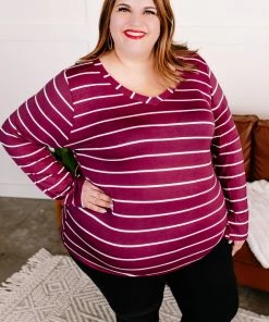 No Ship Drop Ship The Stripes Have It Long Sleeve Top In Magenta Apparel 12 No Ship Drop Ship The Stripes Have It Long Sleeve Top In Magenta Apparel