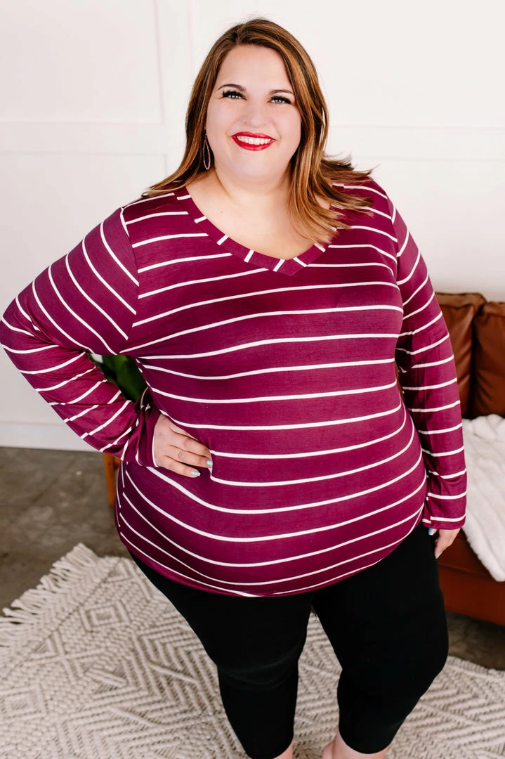 No Ship Drop Ship The Stripes Have It Long Sleeve Top In Magenta Apparel 3 No Ship Drop Ship The Stripes Have It Long Sleeve Top In Magenta Apparel