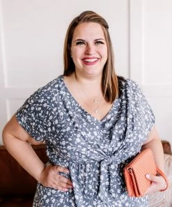 No Ship Drop Ship No Hesitation Tie Front Floral Dress In Vintage Blue (GHG-S) 14 No Ship Drop Ship No Hesitation Tie Front Floral Dress In Vintage Blue (GHG-S)