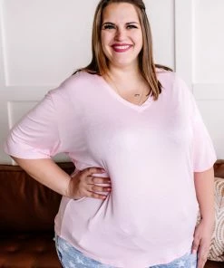 No Ship Drop Ship One For The Tee In Baby Pink