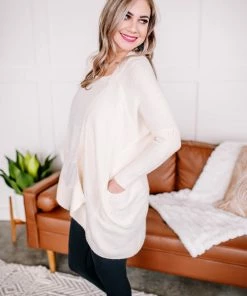 No Ship Drop Ship Apparel Bring Out Your Best Look Cardigan In Cream