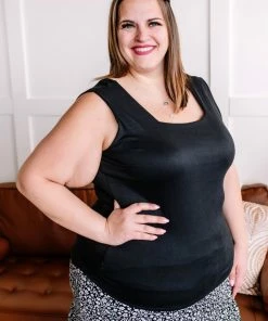 No Ship Drop Ship Learning To Fly Square Neck Tank Top Classic Black