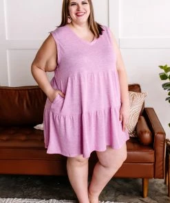 No Ship Drop Ship On The Level Tiered Baby Doll Dress In Radiant Lilac