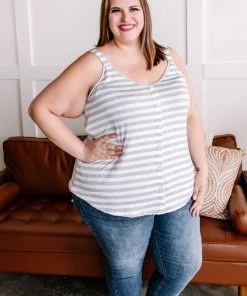 No Ship Drop Ship Run Into Me Faux Button Sleeveless Top