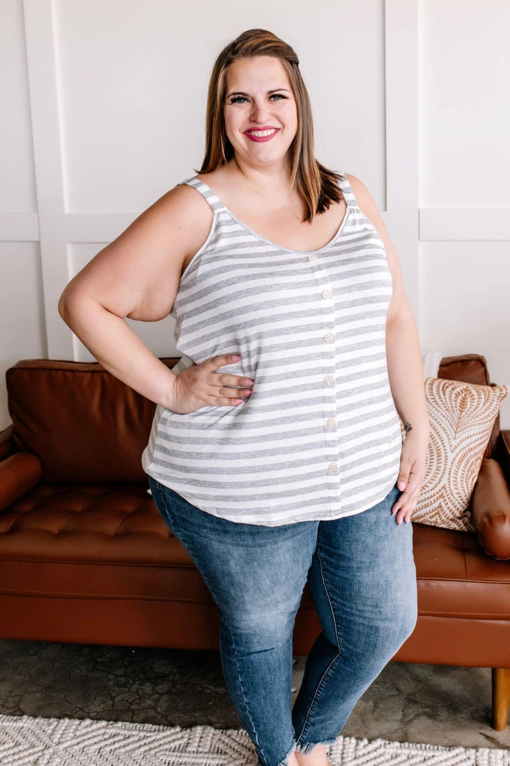 No Ship Drop Ship Run Into Me Faux Button Sleeveless Top 1 No Ship Drop Ship Run Into Me Faux Button Sleeveless Top