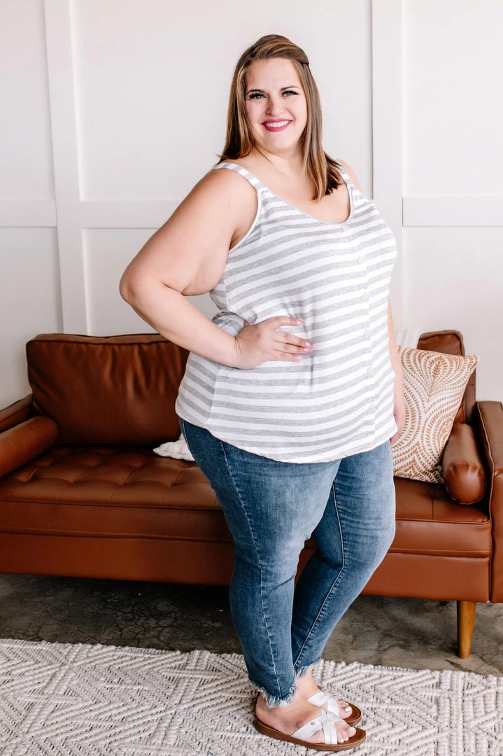 No Ship Drop Ship Run Into Me Faux Button Sleeveless Top 4 No Ship Drop Ship Run Into Me Faux Button Sleeveless Top