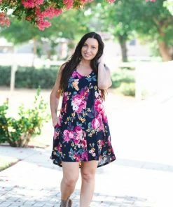 Boutique Simplified Pretty As A Flower Swing Dress