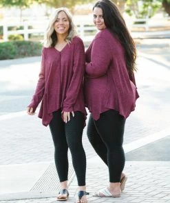 Boutique Simplified Merlot Afternoons Brushed Waffle Knit