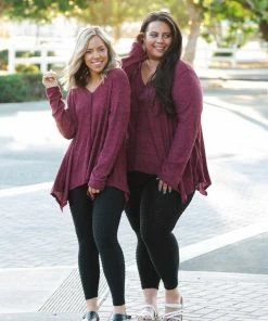 Boutique Simplified Merlot Afternoons Brushed Waffle Knit