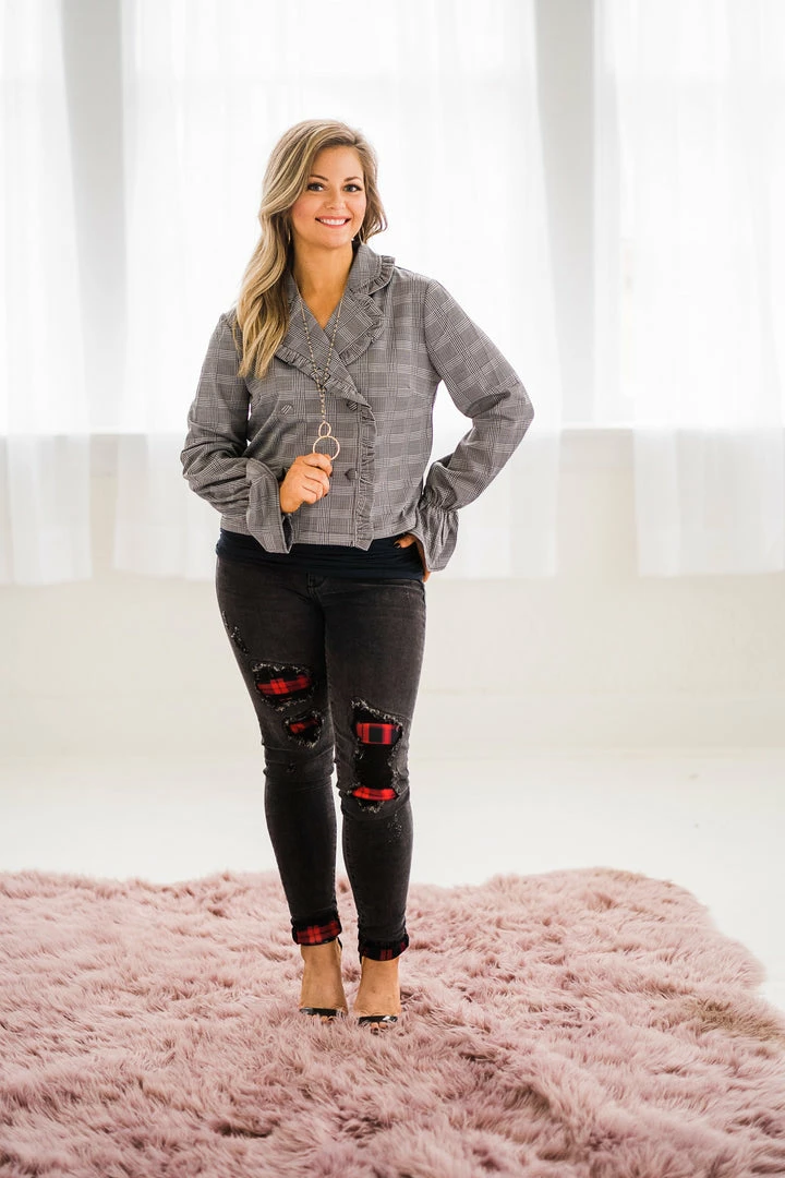 No Ship Drop Ship Judy Blue Buffalo Plaid Check Mate Jeans Denim 1 No Ship Drop Ship Judy Blue Buffalo Plaid Check Mate Jeans Denim