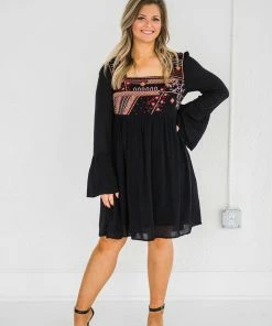 No Ship Drop Ship Made For You Embroidered Dress