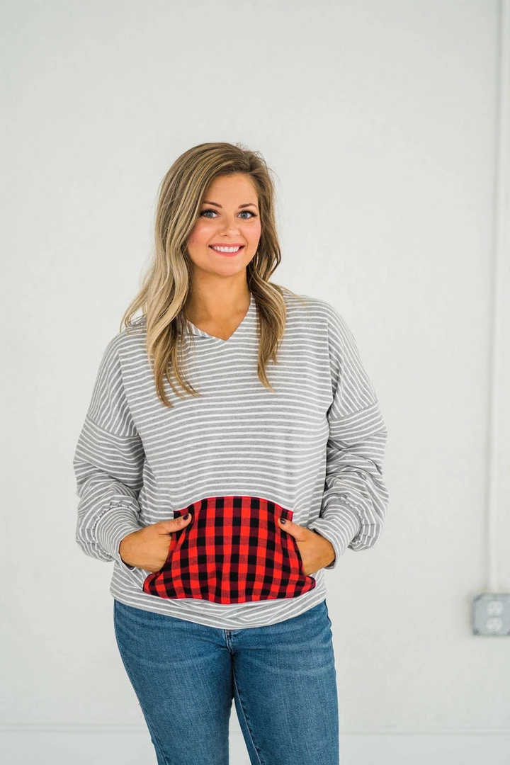 No Ship Drop Ship Plaid About You Hoodie In Gray Stripes 7 No Ship Drop Ship Plaid About You Hoodie In Gray Stripes