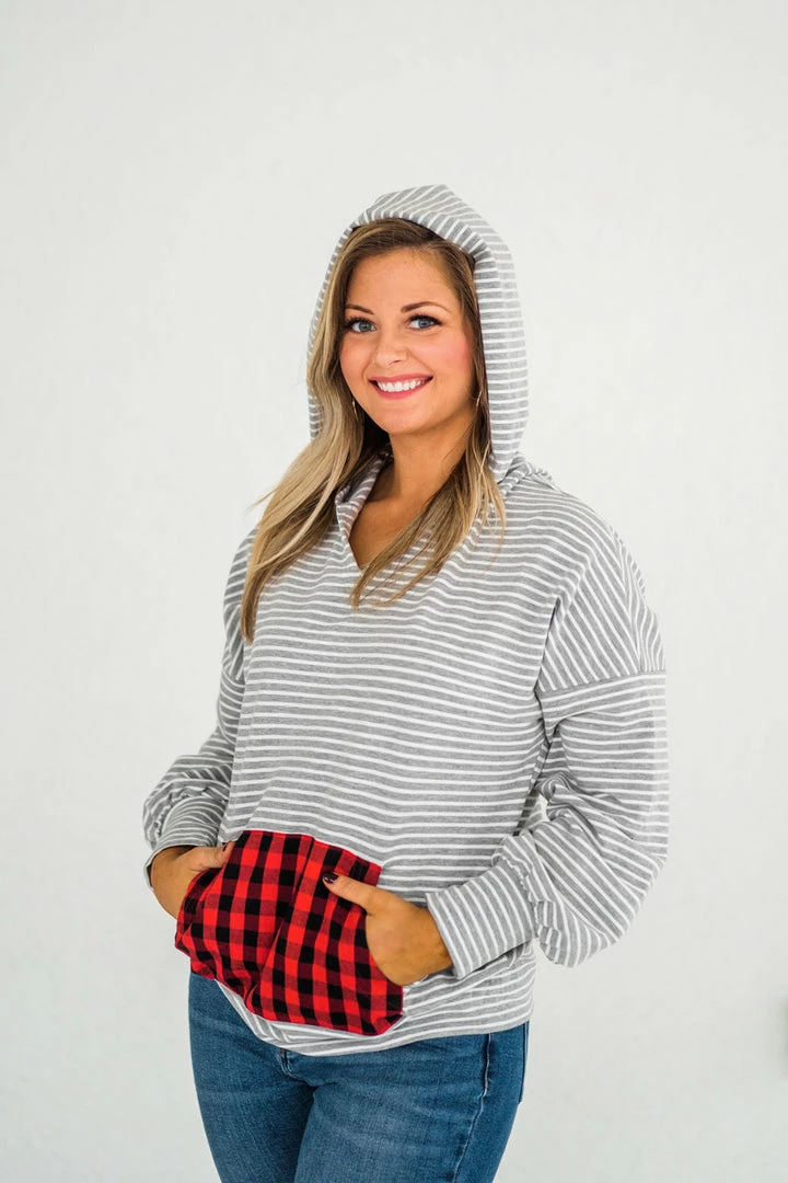 No Ship Drop Ship Plaid About You Hoodie In Gray Stripes 10 No Ship Drop Ship Plaid About You Hoodie In Gray Stripes