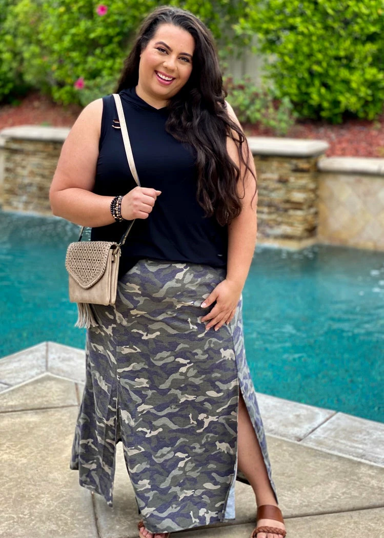 Boutique Simplified Camo Love Side Slit Maxi 3 Boutique Simplified Camo Love Side Slit Maxi