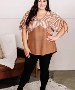 No Ship Drop Ship Apparel Keep Me In The Mix Top In Amber Glow