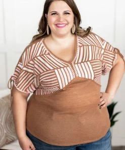 No Ship Drop Ship Apparel Keep Me In The Mix Top In Amber Glow