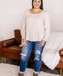 No Ship Drop Ship Find Your Way Back Button Down Top In Seashell Apparel