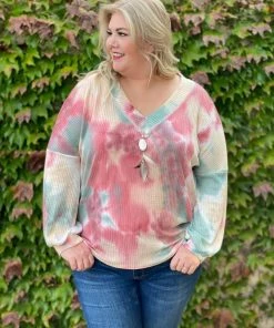 Boutique Simplified Fall Foliage Waffle Knit Top