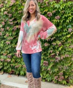 Boutique Simplified Fall Foliage Waffle Knit Top