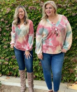 Boutique Simplified Fall Foliage Waffle Knit Top