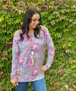 Boutique Simplified Foggy Mornings Cold Shoulder Tunic