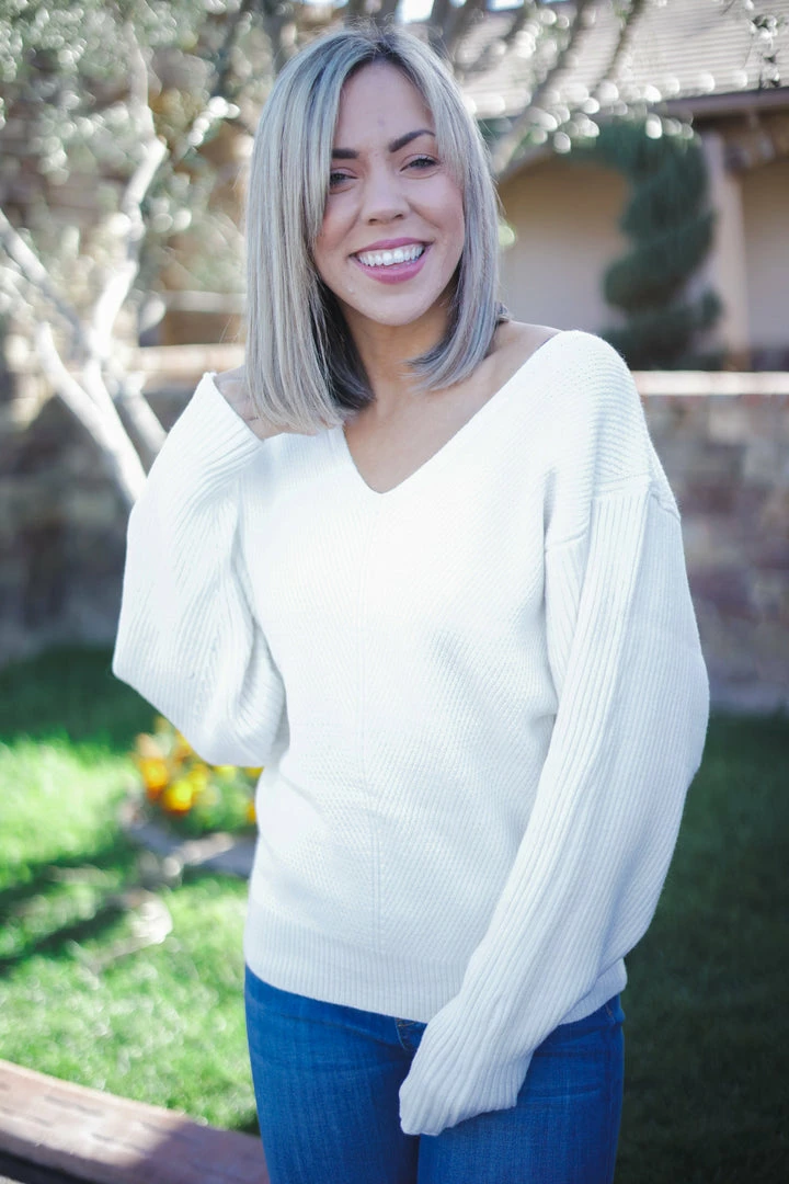 Boutique Simplified Glacier Solid Knit Sweater 1 Boutique Simplified Glacier Solid Knit Sweater