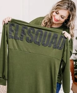 No Ship Drop Ship Elf Squad Top Apparel