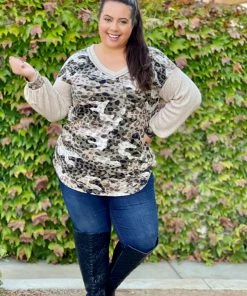 Boutique Simplified Hiding In Plain Sight Long Sleeve Top