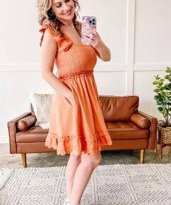 No Ship Drop Ship Make A Stitch Eyelet Detail Dress