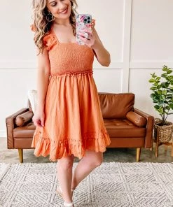 No Ship Drop Ship Make A Stitch Eyelet Detail Dress