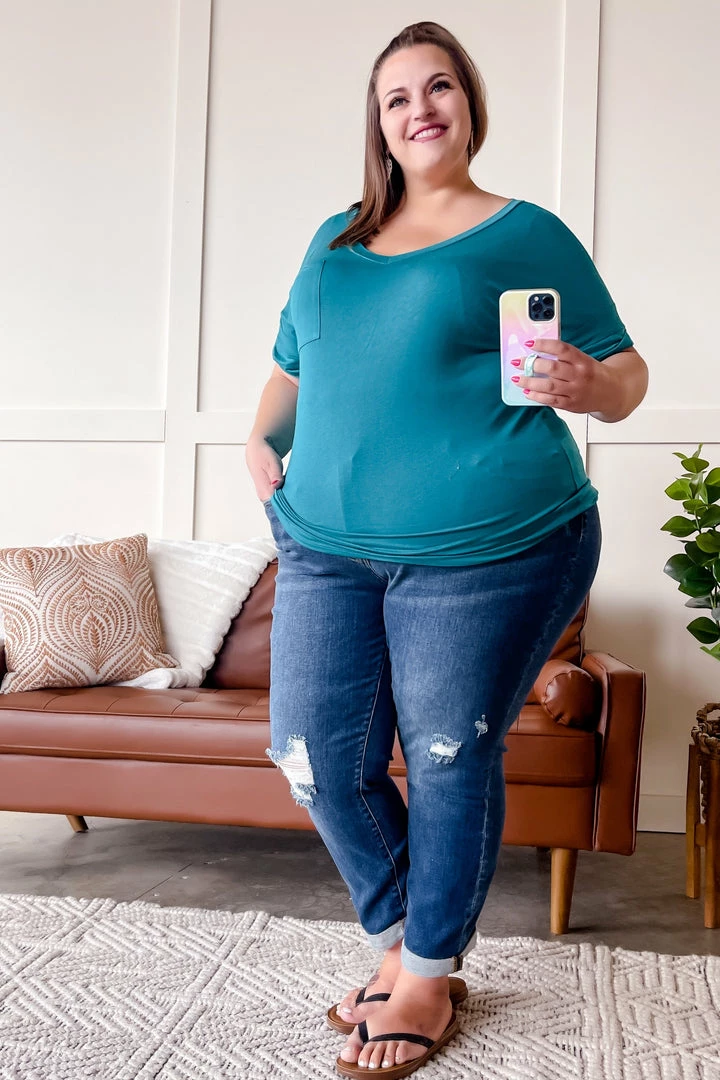 No Ship Drop Ship Apparel Pocketful Of Basics Tee In Teal 8 No Ship Drop Ship Apparel Pocketful Of Basics Tee In Teal