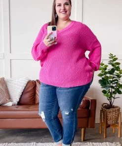 No Ship Drop Ship Because Of You V Neck Knit Sweater In Pink 14 No Ship Drop Ship Because Of You V Neck Knit Sweater In Pink